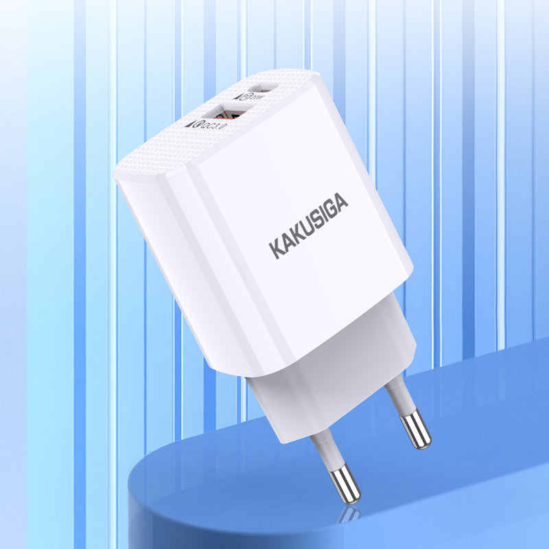 Caricatore rapido USB-C 20W + USB-A 18W bianco doppia porta 6921042130323 KSC-924 F4630