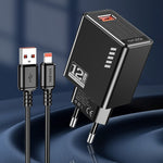 Caricabatterie a porta singola USB-A: 5V/2.4A 12W tipo Lightning EU nero KSC-1236