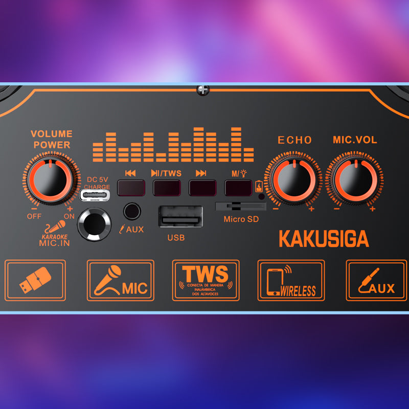 Cassa acustica 3x8" 40W Bluetooth/Scheda SD/USB con telecomando e microfono 6921042142173 KK-8302