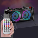 Cassa acustica ricaricabile 2x4" 10W luci LED Bluetooth/FM/USB KSC-689