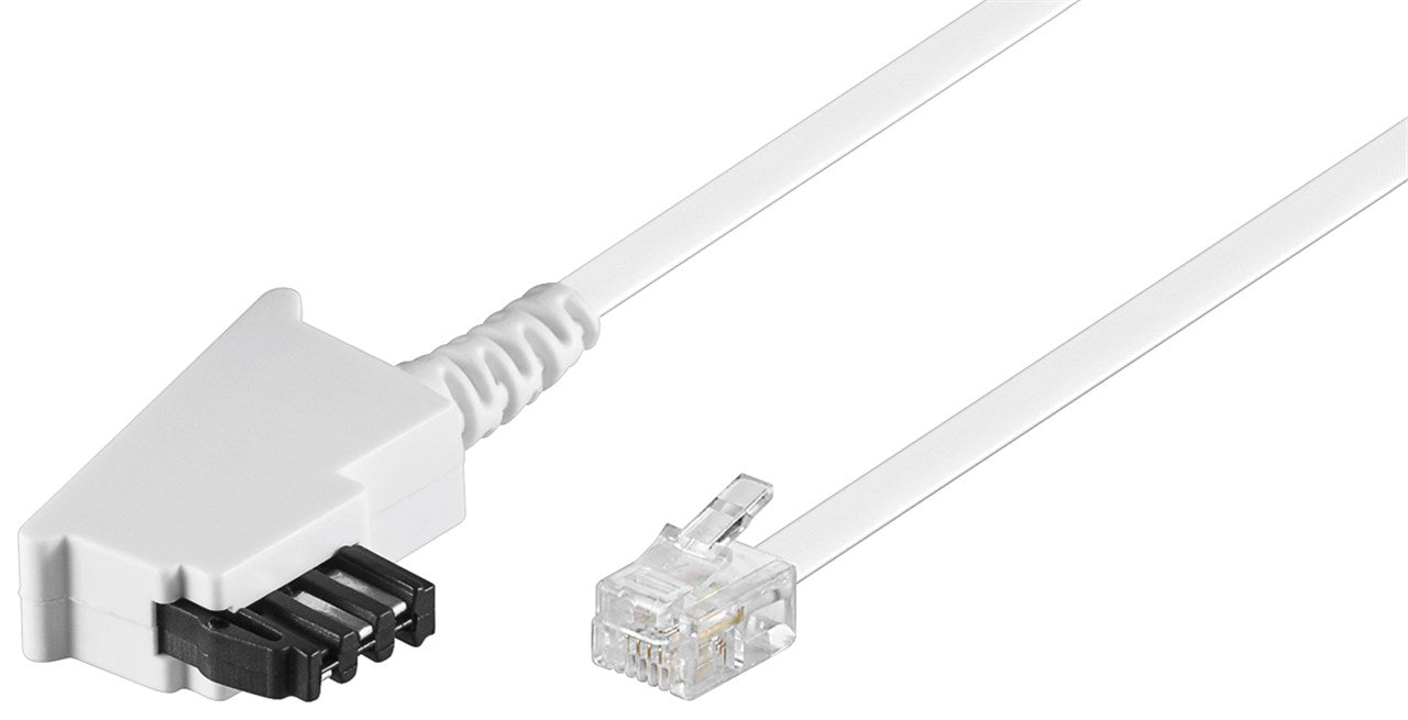 Cavo TAE-F piedinatura universale bianco conduttore di alluminio placcato di rame CCA Spina TAE-F 2 fili - Spina RJ11 6P4C 4 fili