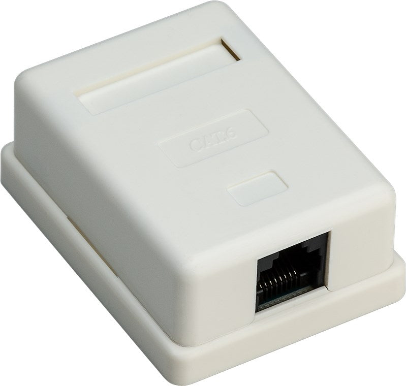 Presa di collegamento rete RJ45 a 1 porta CAT 6 UTP bianco