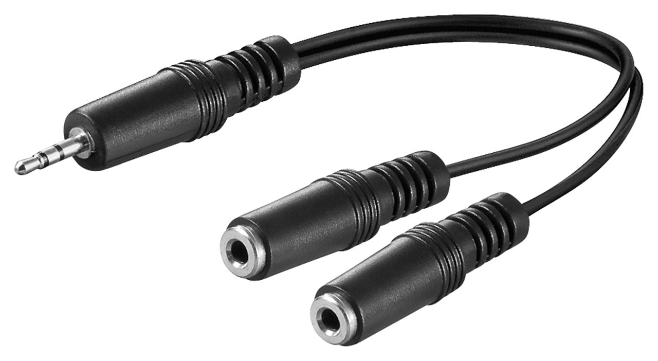 Adattatore cavo audio 1 a 2 35 mm 1x spina 2x jack mono