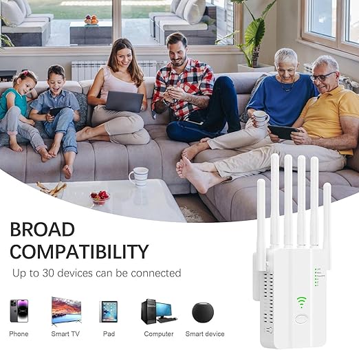 Ripetitore WiFi Dual Band 1200 Mbps con 6 antenne Q-A108 6942437600696 Z588