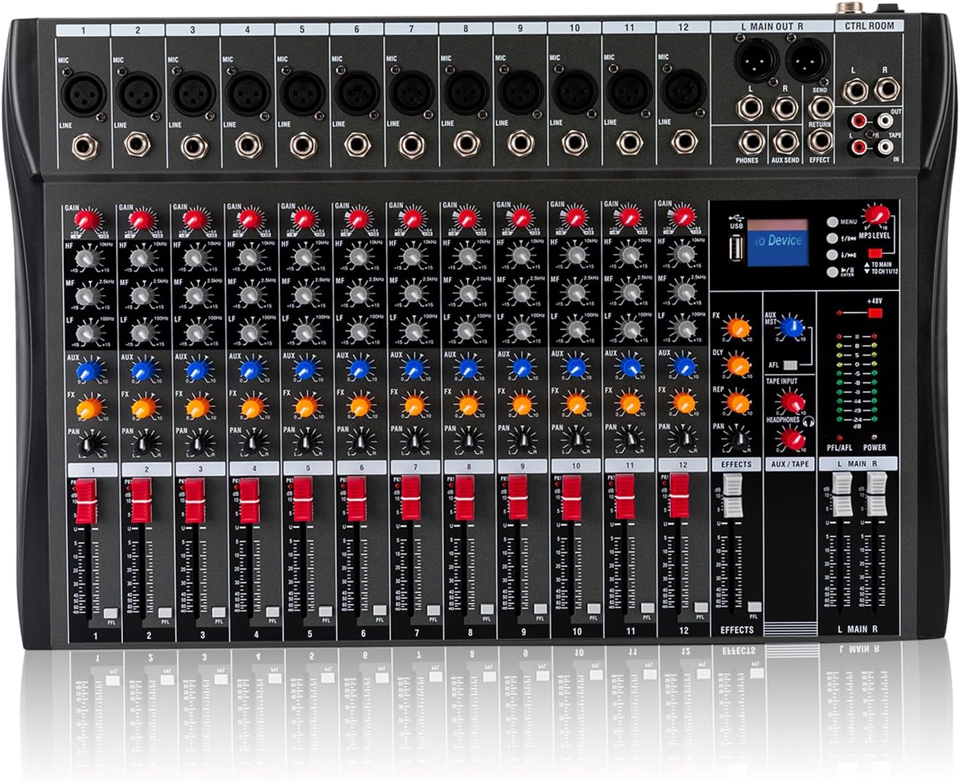 Mixer professionale 12 canali effetti DSP con Bluetooth/USB E6100