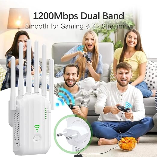 Ripetitore WiFi Dual Band 1200 Mbps con 6 antenne Q-A108 6942437600696 Z588