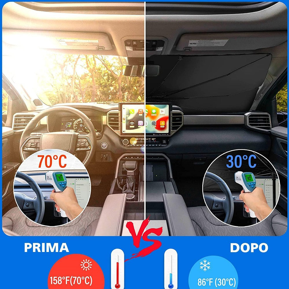 Ombrello parasole per auto 132x75cm WB2395