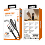Cavo per ricarica e sincronizzazione USB-C 240W con supporto smartphone 1,5 m nero KSC-1033 6921042155142 F4218