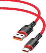 Cavo per ricarica e sincronizzazione type C 1m 5A rosso JA019 6921042127521 F4415