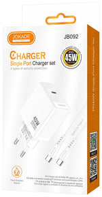 Caricabatterie ricarica rapida con cavo USB Type C bianco 1m JB092 6921042144832 JB092 F4465