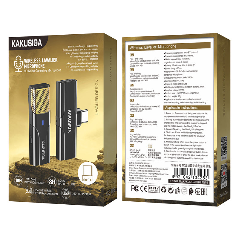 Microfono wireless ricaricabile connettore type C KSC-1106 F2330