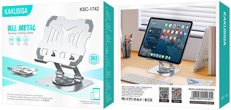 Supporto pieghevole in metallo per tablet e smartphone KSC-1742 921042151601 F4368