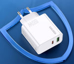 Alimentatore caricabatterie doppia porta USB/type C 3.25A 65W N050