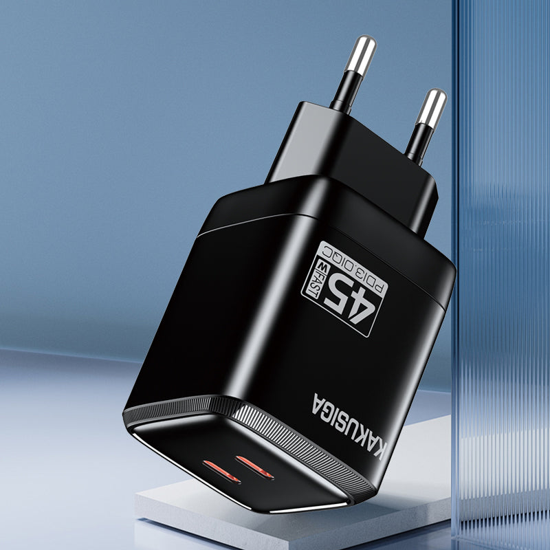 Caricatore USB-C PD 45W doppia porta EU ricarica rapida 6921042146058 KSC-1604 F4005