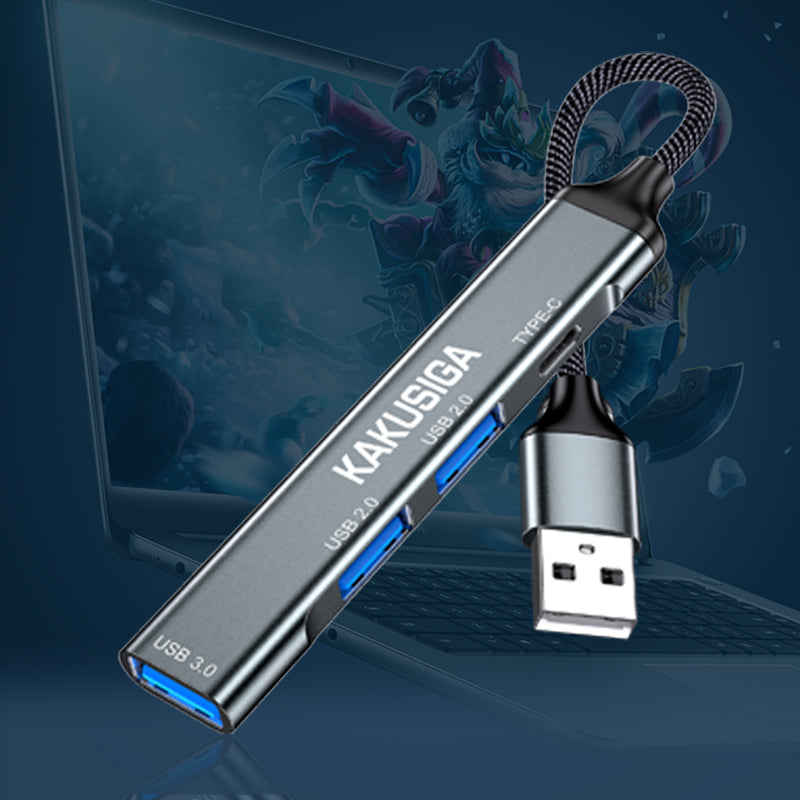 Hub USB 4 porte Type-c/USB2.0/USB3.0 nero KSC-1416