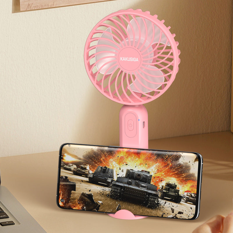 Ventilatore ricaricabile portatile con supporto da tavolo rosa KSC-1510 F2580
