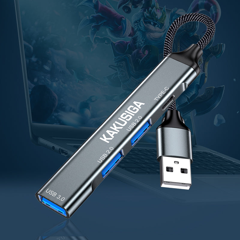 Hub Type-C 4 porte Type-c/USB2.0/USB3.0 nero KSC-1417
