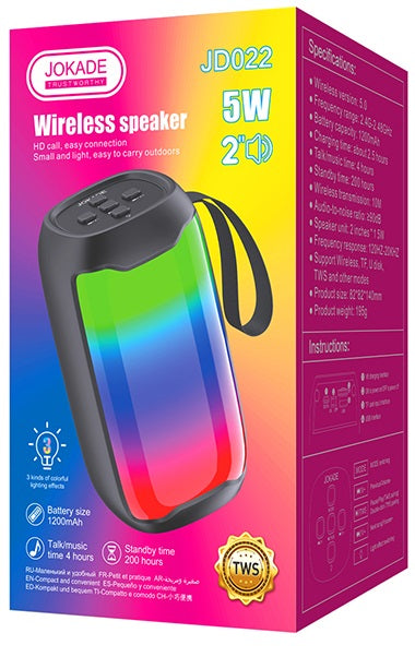 Altoparlante Bluetooth 5W USB/Scheda SD con luci LED JD022 6921042130514 F4495