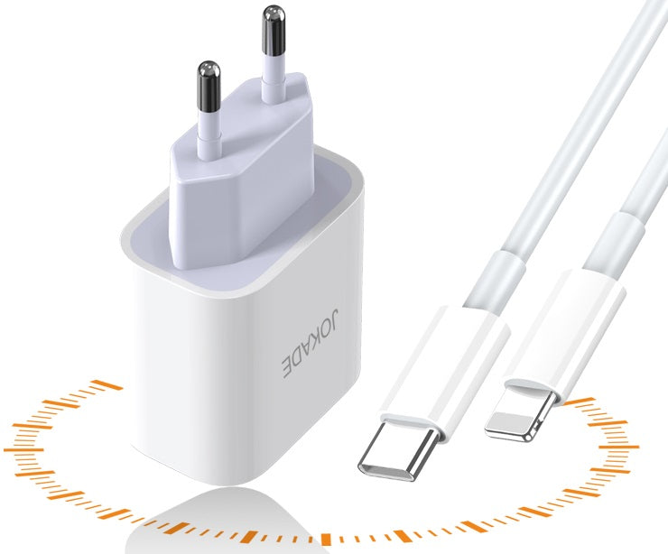 Caricabatterie con cavo USB tipo C / Lightning ricarica rapida 3A 27W bianco JB069 6921042139098 F2980
