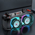 Cassa acustica ricaricabile 2x4" 10W luci LED Bluetooth/FM/USB KSC-689