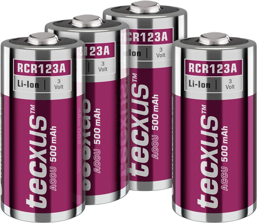 RCR123 ricaricabile - 500 mAh 4 pezzi in scatola di cartone