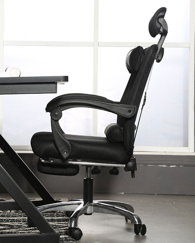 Sedia ergonomica da ufficio nera con poggiapiedi 8053323553205 804