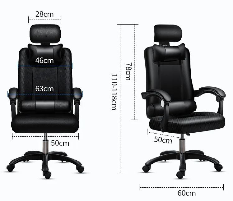 Sedia ergonomica da ufficio nera con poggiapiedi 8053323553205 804Sedia ergonomica da ufficio nera con poggiapiedi 8053323553205 804