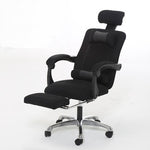 Sedia ergonomica da ufficio nera con poggiapiedi