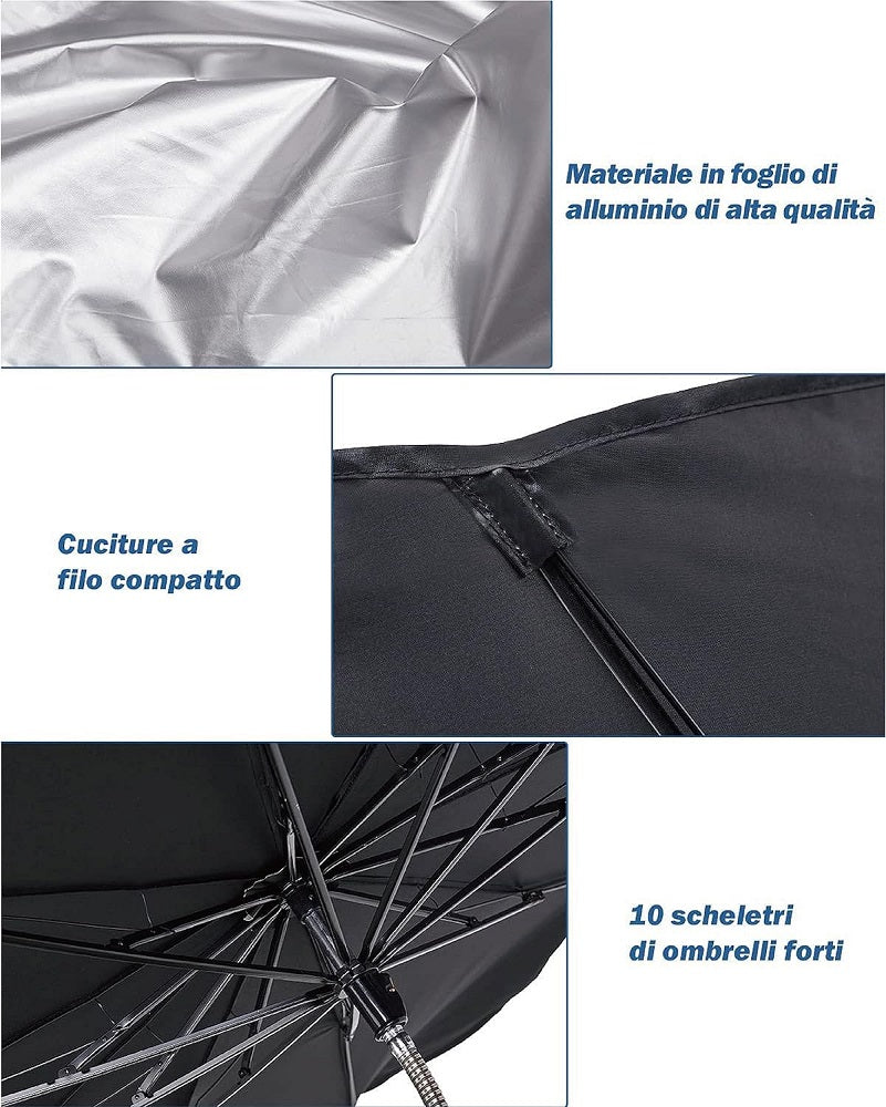 Ombrello parasole per auto 132x75cm WB2395