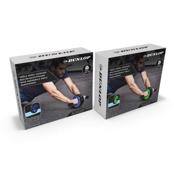 Rullo a ruota singola per allenamento addominali diametro 28cm vari colori Dunlop 8711252175249 871125217524 ED6006