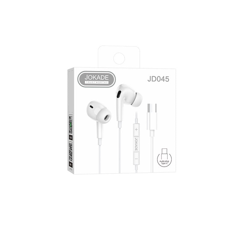 Auricolari Type-C con microfono e controllo volume bianchi JD045 6921042130828 F4805