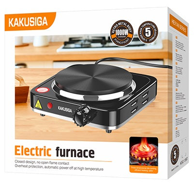 Fornello elettrico 1000W input 220-240V nero KSC-1567