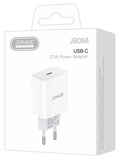 Caricabatterie USB tipo C ricarica rapida 3A 27W bianco JB068 6921042139081 F2970