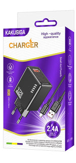 Caricatore micro USB  5V/2.4A 12W nero KSC-1236