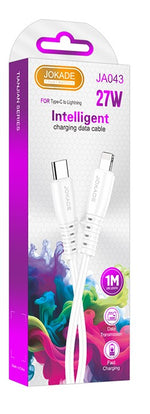 Cavo per ricarica e sincronizzazione USB type C -Lightning 1m bianco PD27W 5A JA043 F4145