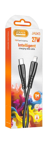 Cavo per ricarica e sincronizzazione USB type C -Lightning 1m nero PD27W 5A JA043