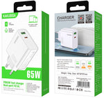 Alimentatore caricabatterie doppia porta USB/type C 3.25A 65W N050