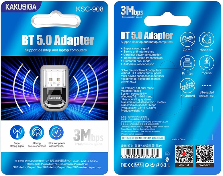 Adattatore USB Bluetooth 5.0  KSC-908 F2730