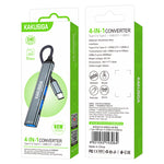 Hub Type-C 4 porte Type-c/USB2.0/USB3.0 nero KSC-1417