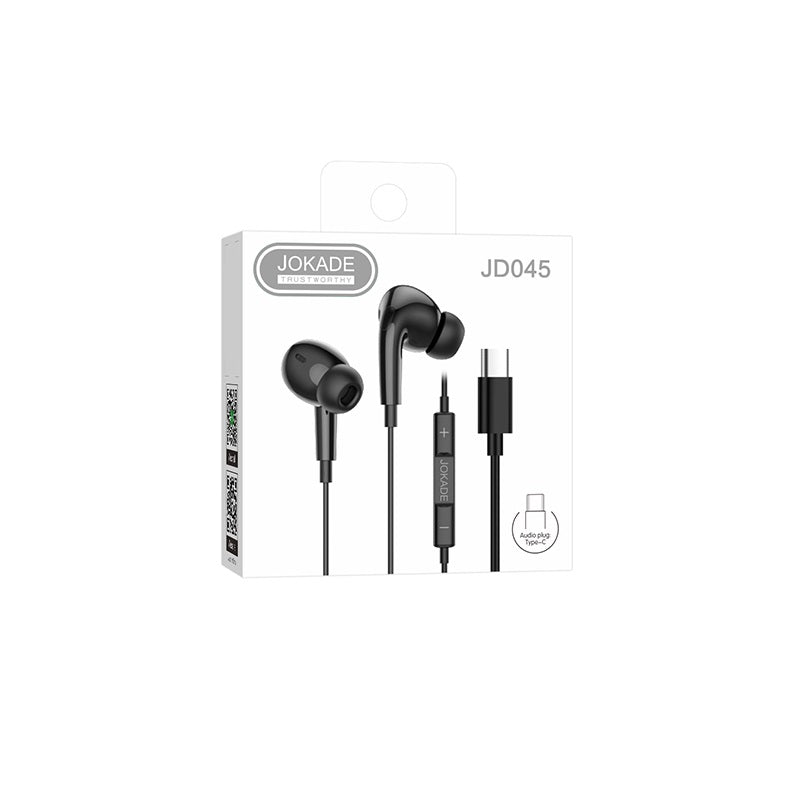 Auricolari Type-C con microfono e controllo volume neri JD045 6921042130835 F4800