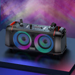 Cassa acustica ricaricabile 2x4" 10W luci LED Bluetooth/FM/USB KSC-689
