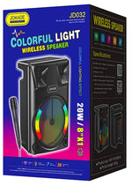Cassa acustica ricaricabile luci LED wireless 8" 20W USB/FM JD032