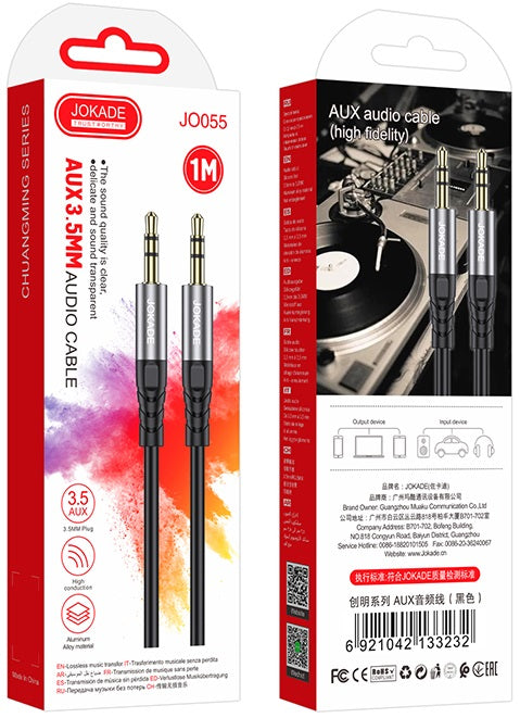 Cavo audio stereo jack audio 3.5mm 1m JO055 F2595