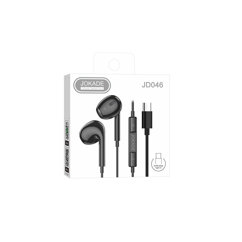 Auricolari Type-C con microfono e controllo volume neri JD046 6921042130859 F4790