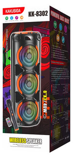 Cassa acustica 3x8" 40W Bluetooth/Scheda SD/USB con telecomando e microfono 6921042142173 KK-8302