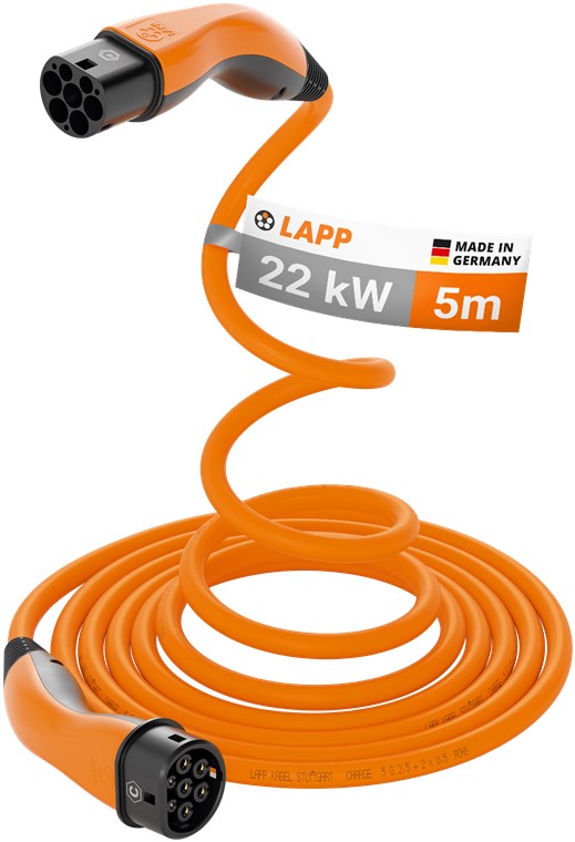 Cavo di ricarica autoretrattile di Tipo 2 fino a 22 kW m arancione