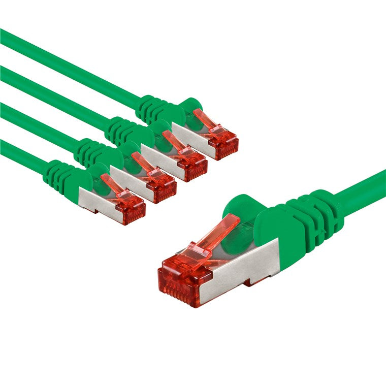 CAT 6 cavo patch S/FTP PiMF 1 m Verde kit da 5