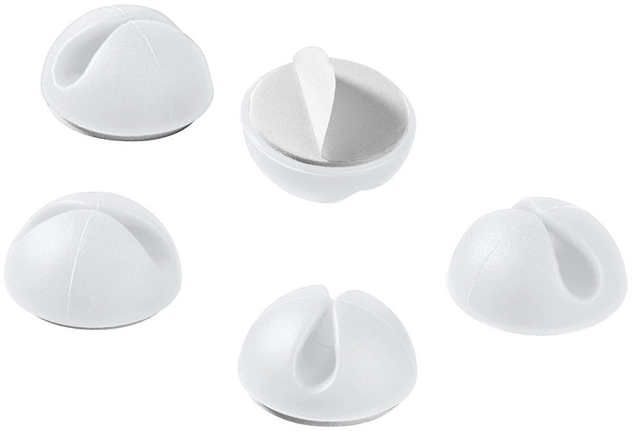 Clip fissacavo adesiva bianca diametro massimo 7,8 mm 5 pezzi