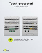 Alimentatore per guida DIN 12VCC 4,5A 44W 4040849747663 74766 F1522