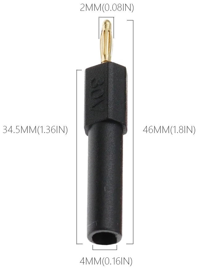 Mini spina a banana maschio da 2mm 93140